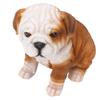 Statue eines englischen Bulldoggenwelpen, lebensechte Bulldoggenskulptur aus Kunstharz für Garten, Rasen, Veranda, Dekoration