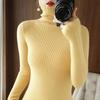 Women's Chunky Knit Turtleneck Sweater - Slim Fit, High Neck, Wool Base Layer for Autumn/Winter.