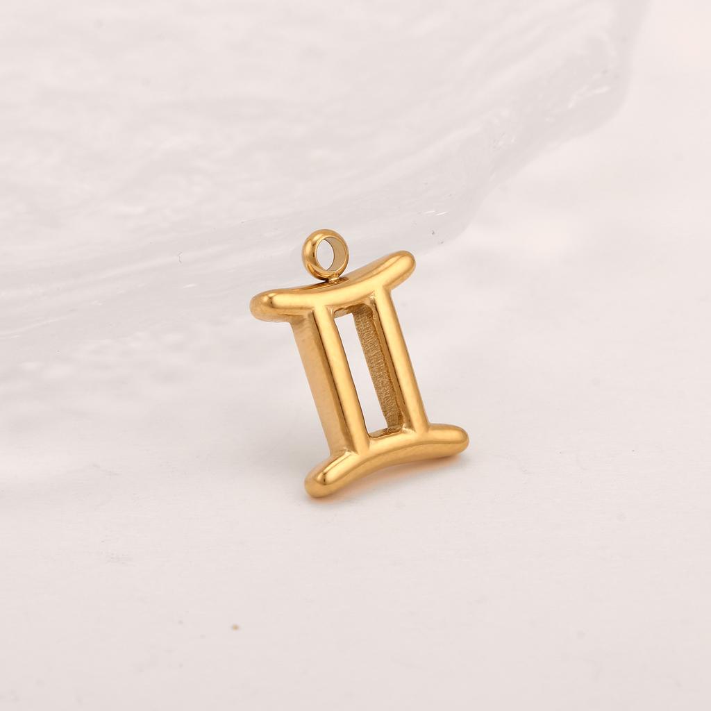 3Pcs Zodiac Charms 18K Gold-Plated Stainless Steel Twelve Constellation Pendants DIY Jewelry Making