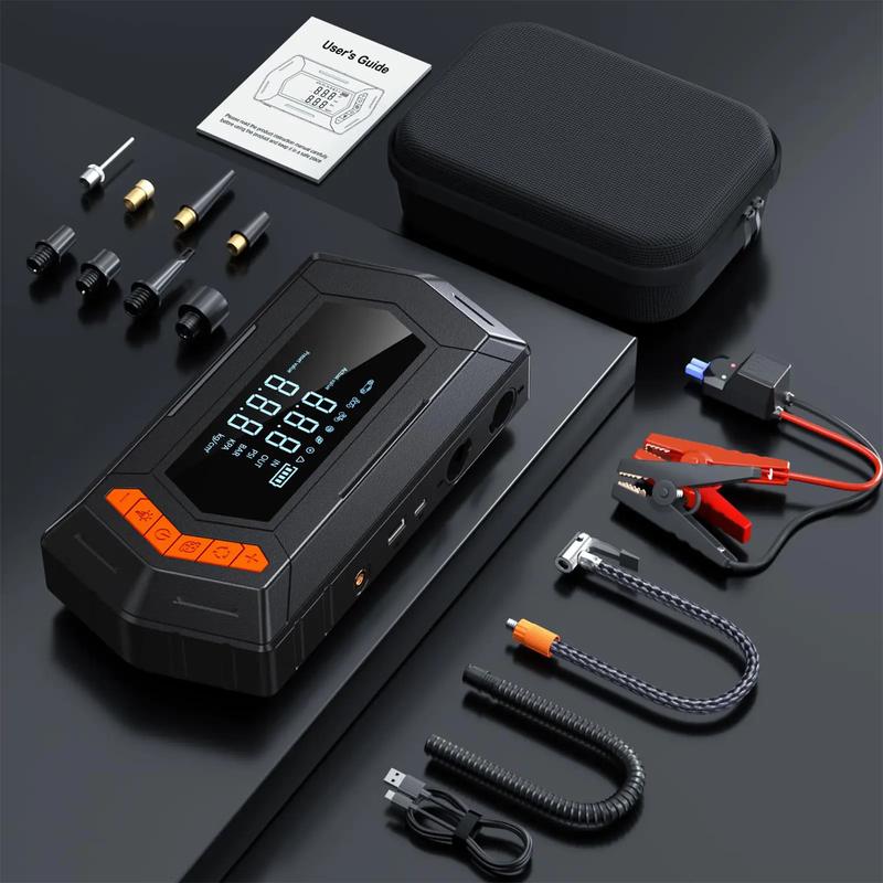 BUVAYE Portable Car Jump Starter With 150PSI Vacuum Extraction Air Compressor, 12V 6000A Car Battery Jump Starter Battery Pack