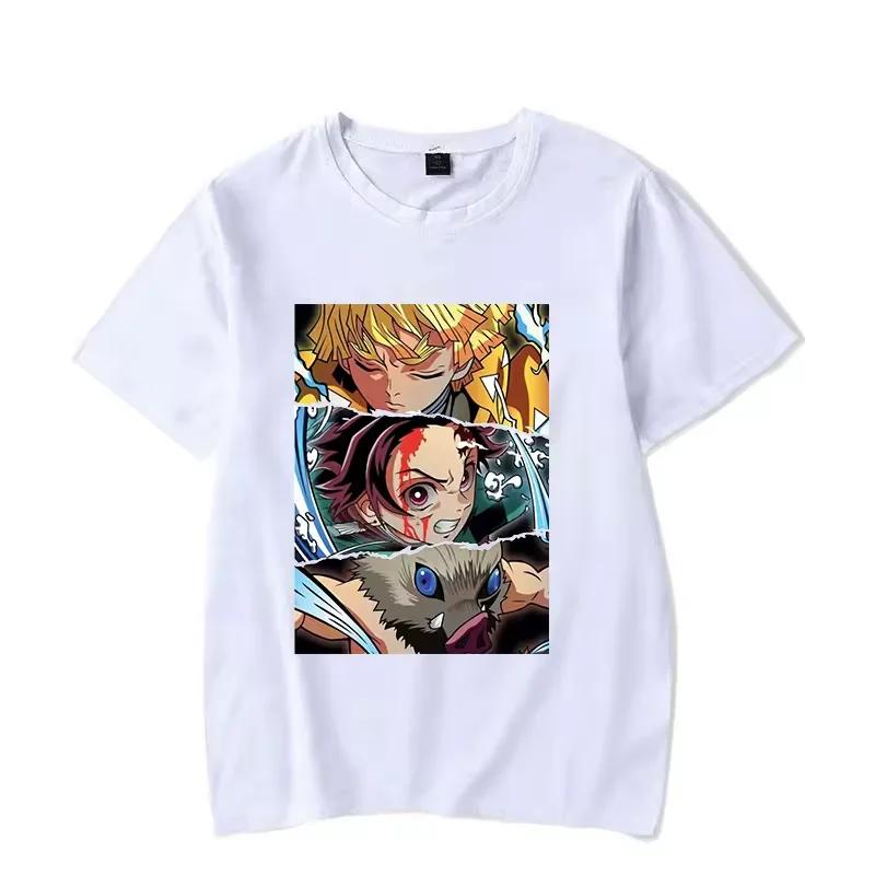 Hot Anime Demon Slayer Series Printed T-Shirt Women Ladies Harajuku Casual Fashion Round Neck Short Sleeve Top