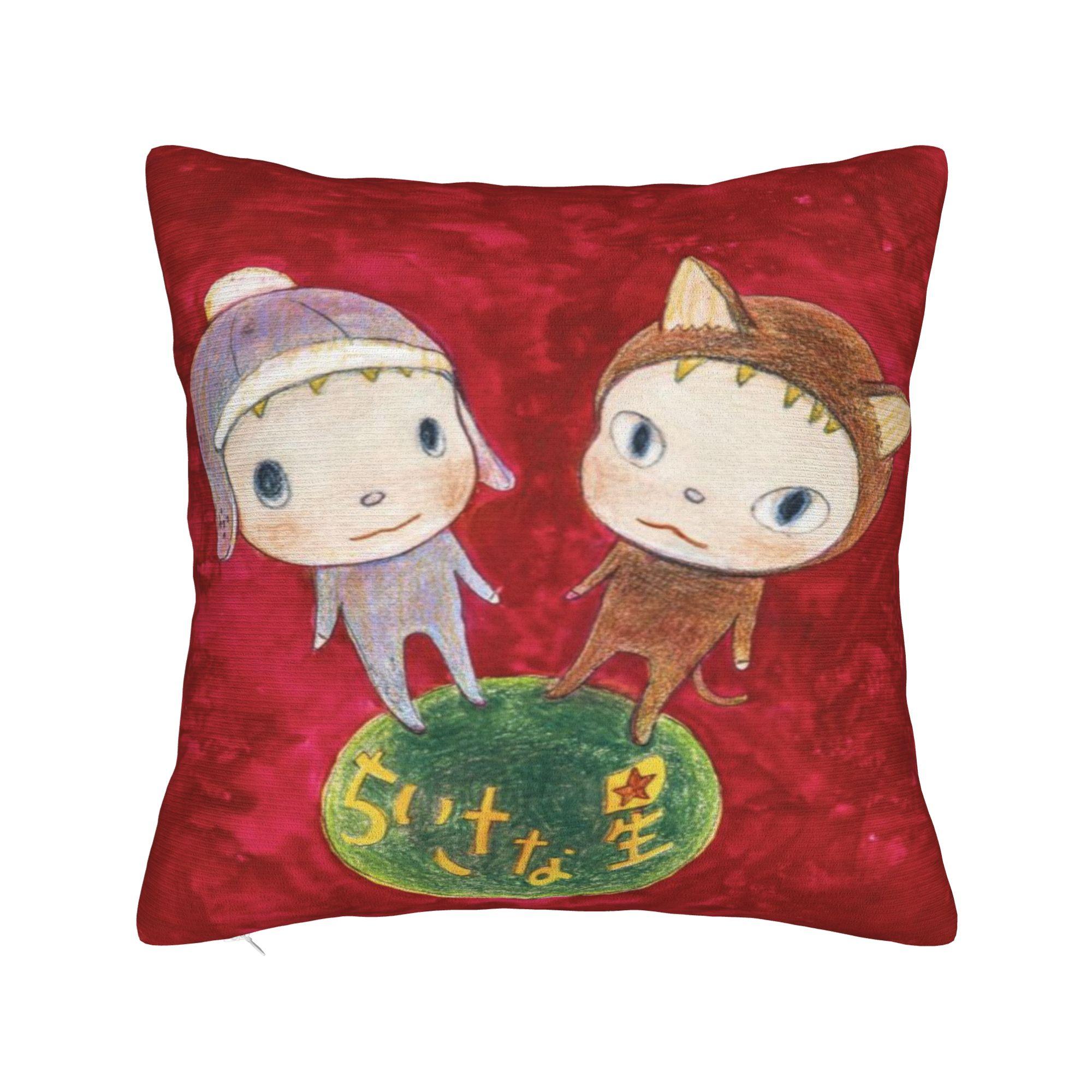 

Art Yoshitomo Nara Printed Pillowcase Cushion Cover Throw Pillow Cover Warm Bed Decoration Square Multiple Sizes 12x12in 30X30cm