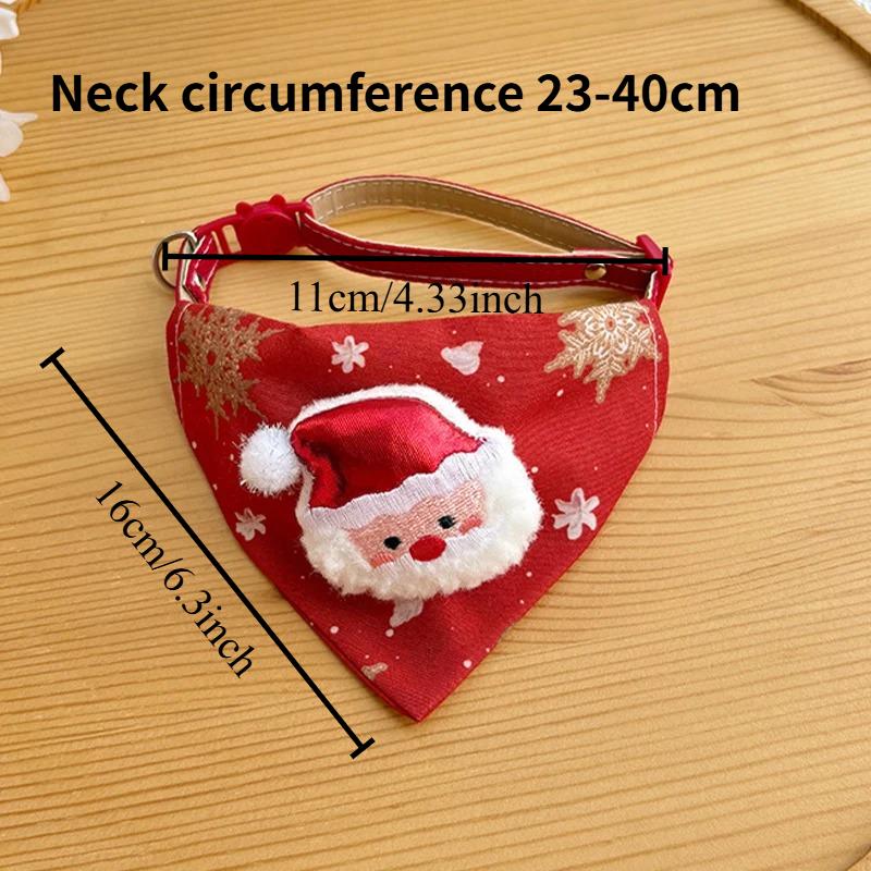 

1pcs Christmas Pet Neckerchief Collar Adjustable Festive Triangle Scarf for Cats and Dogs Holiday Costume Accessory