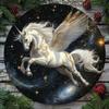 Vintage Space Galaxy Round Metal Wall Poster for Living Room