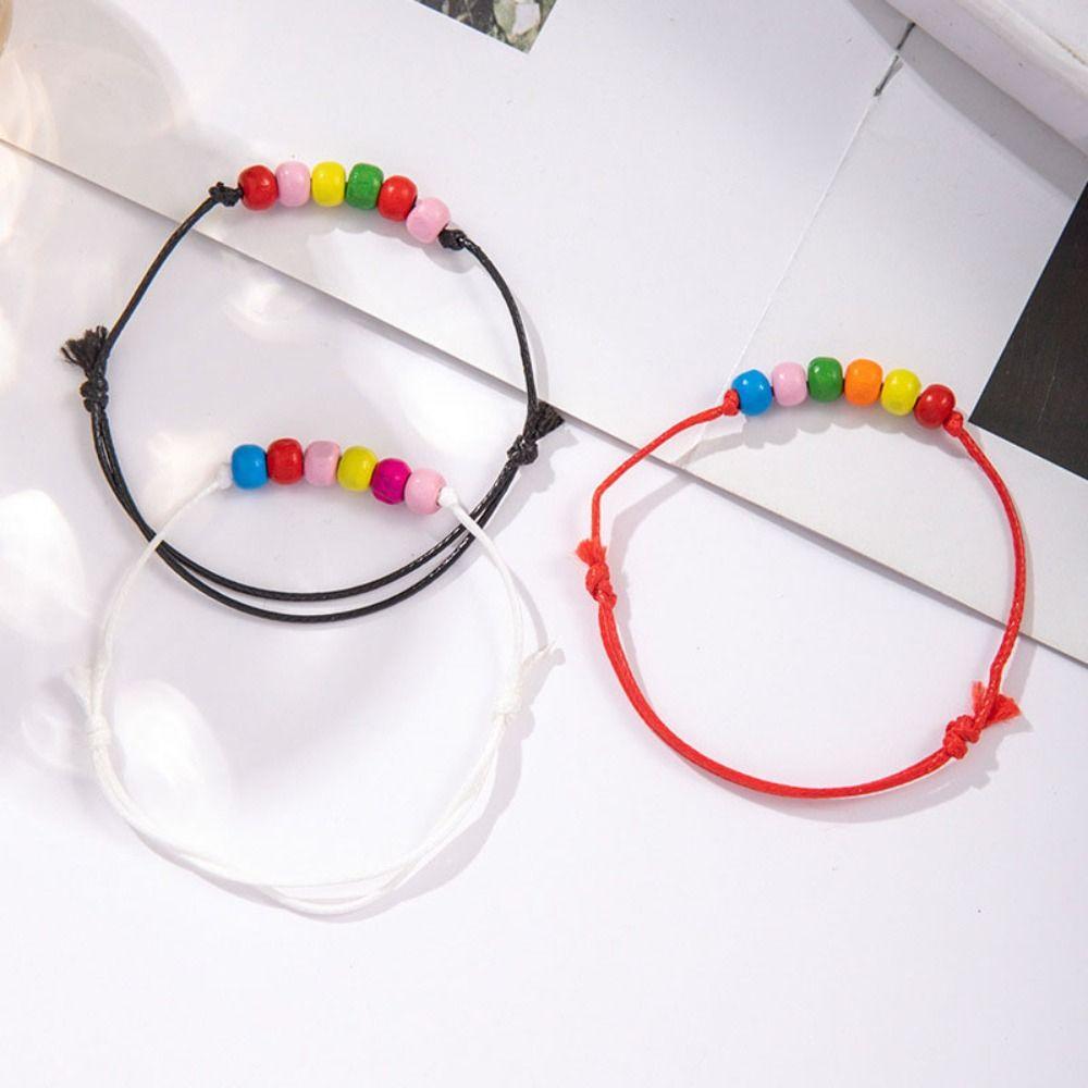 

3Pcs/set Love Heart Couple Prided Bracelet Boho Friendship Braided Rope Lovers Style 1