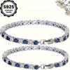 2Pieces925Pure silver bracelet set is the perfect anniversary gift for a wife, suitable for various occasions, vintage style, inlaid with artificial