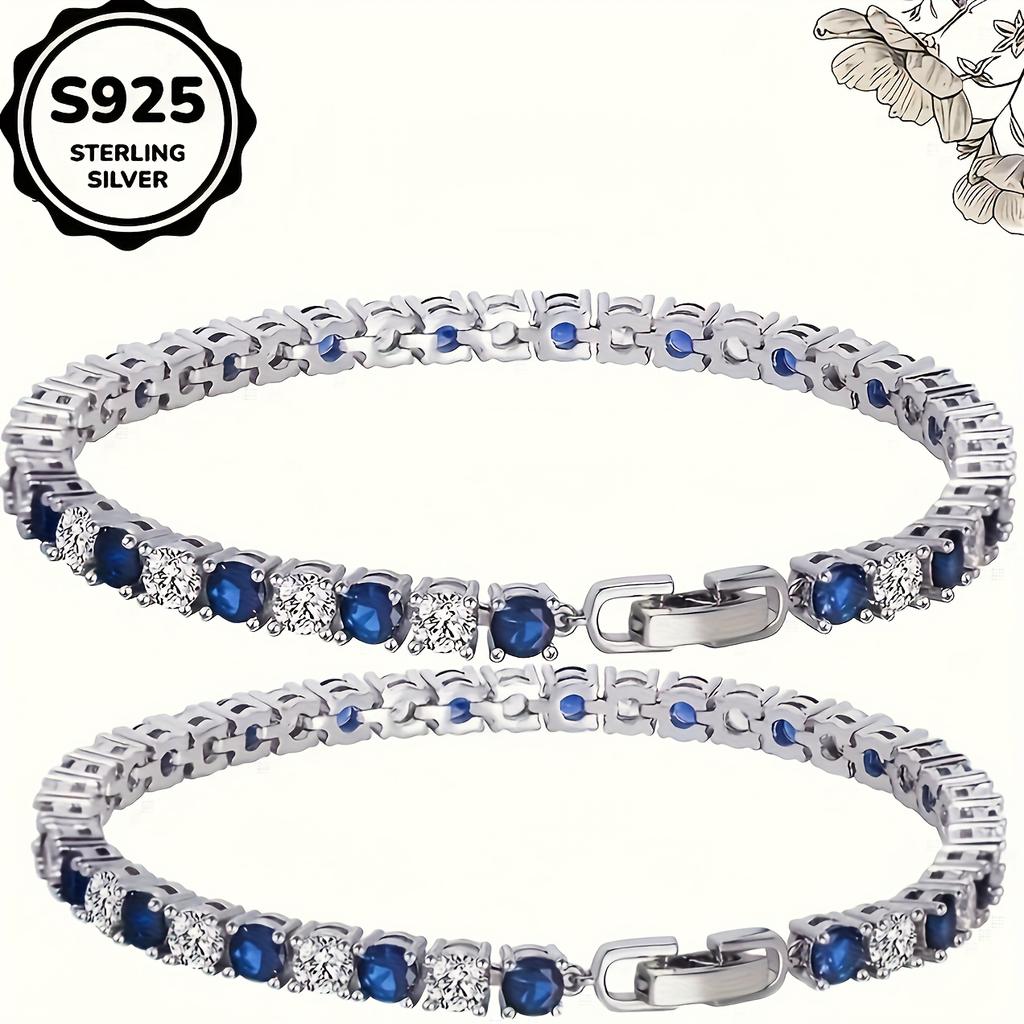 2Pieces925Pure silver bracelet set is the perfect anniversary gift for a wife, suitable for various occasions, vintage style, inlaid with artificial