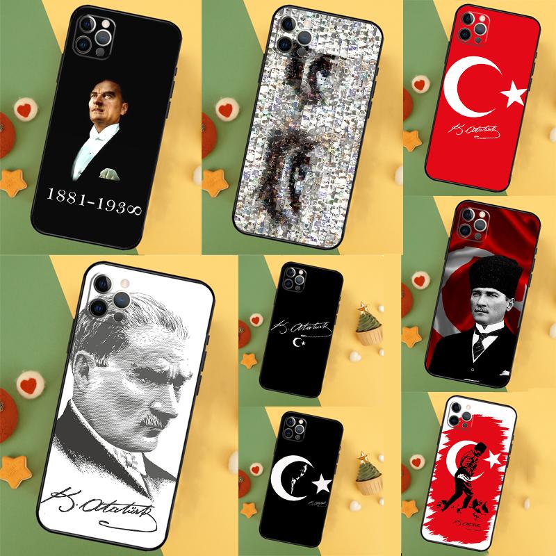 Mustafa Kemal Ataturk Cover For iPhone 16 15 14 13 12 11 Pro Max Plus Mini 7 8 X XS Max XR Phone Case