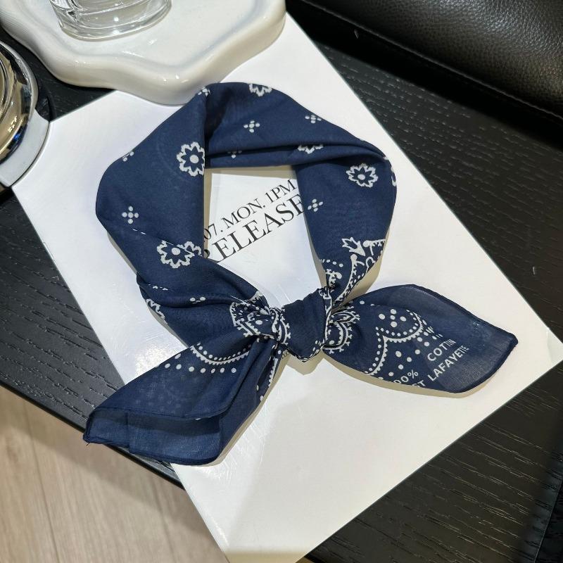Spring and Autumn pure cotton 55cm small square scarf women's literary silk scarf versatile decorative scarf thin headscarf headband scarf