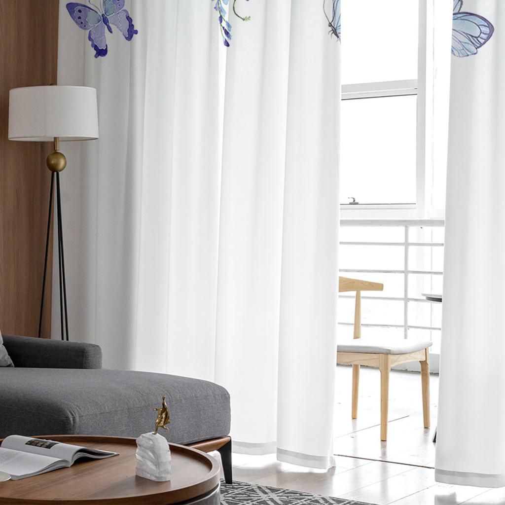 Frühlingsblumen Aquarell Glyzinien Sheer Fenster Vorhang Tüll Vorhänge für Wohnzimmer Schlafzimmer Hotel Home Decor Voile Vorhänge