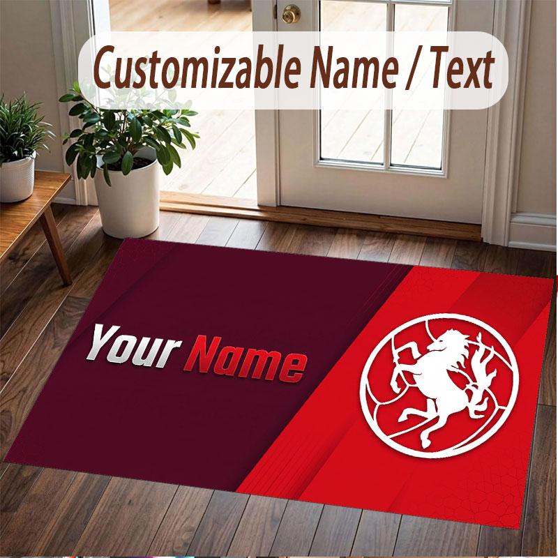 Custom Rug FC Twente Pattern Print Name Text Soft Non‑Slip Floor Carpet for Home Indoor Decoration