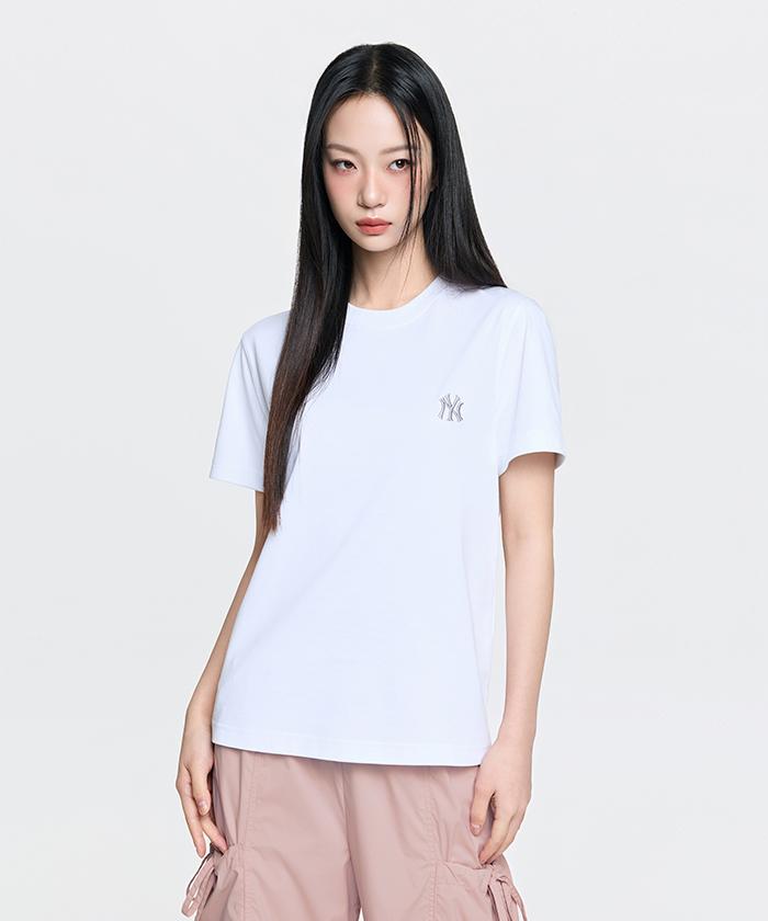 Emelbi Basic Comfortable Fit Short Sleeve T-Shirt Ny (White)