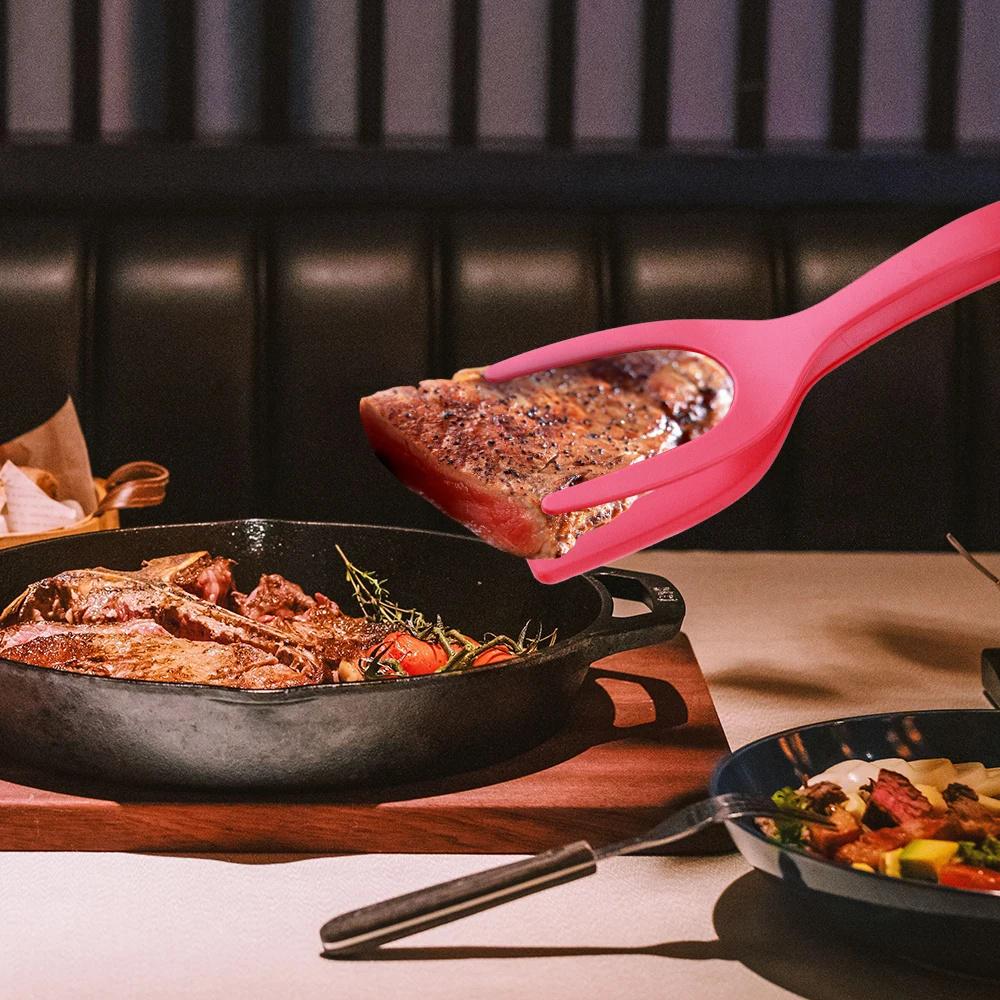 Durable And Safe Pancake Toasted Bread Fried Egg Clip Fried Egg Flipping Shovel Kitchen Tool Egg Shovel Beef Steak Shovel Two In One
