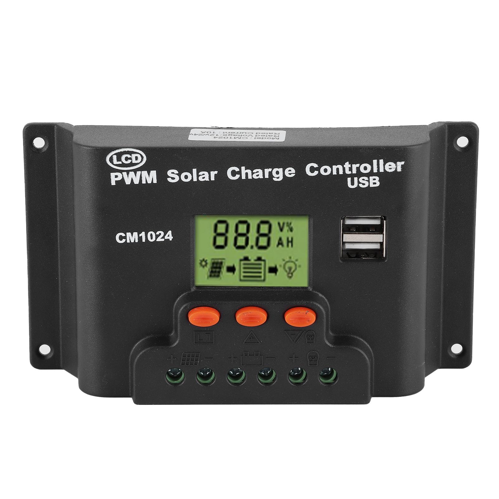 

12V24V LCD Solar Charge Controller Dual USB Output Battery Regulator for Home Industry Business