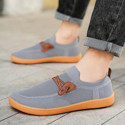 Herren Freizeitschuhe Bequem Atmungsaktiv Strick Weite Zehenpartie Slipper Frühling Herbst Herren Outdoor Walking Schuhe Große Größe 38-50