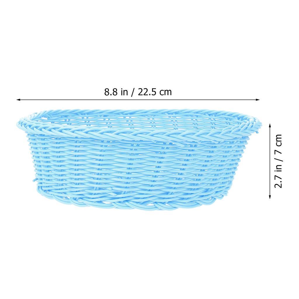 1Pcs Fruit Basket Plastic Rattan Woven Multi-Function Serving Tray for Bread Cake Snacks Storage Home Hotel Decoration Use