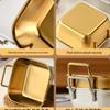 ZISIZ Stainless Steel Deep Square Snack Plate