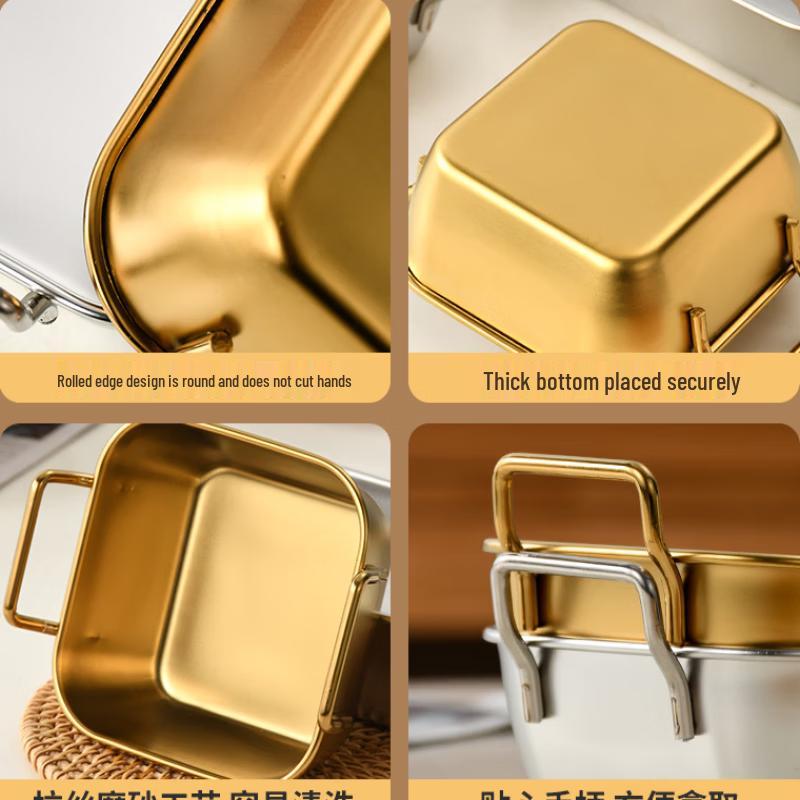 ZISIZ Stainless Steel Deep Square Snack Plate