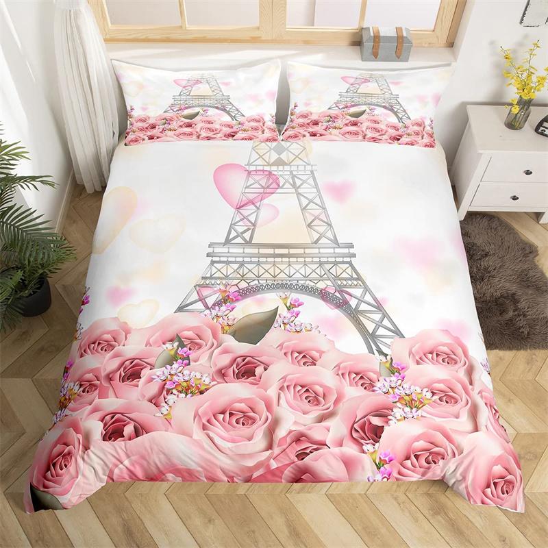 Rote Rosen Blumen Bettwäsche Set Floraler Bettbezug Romantischer Bettdeckenbezug Für Mädchen Frauen Hochzeit Valentinstag Muttertag Geschenke