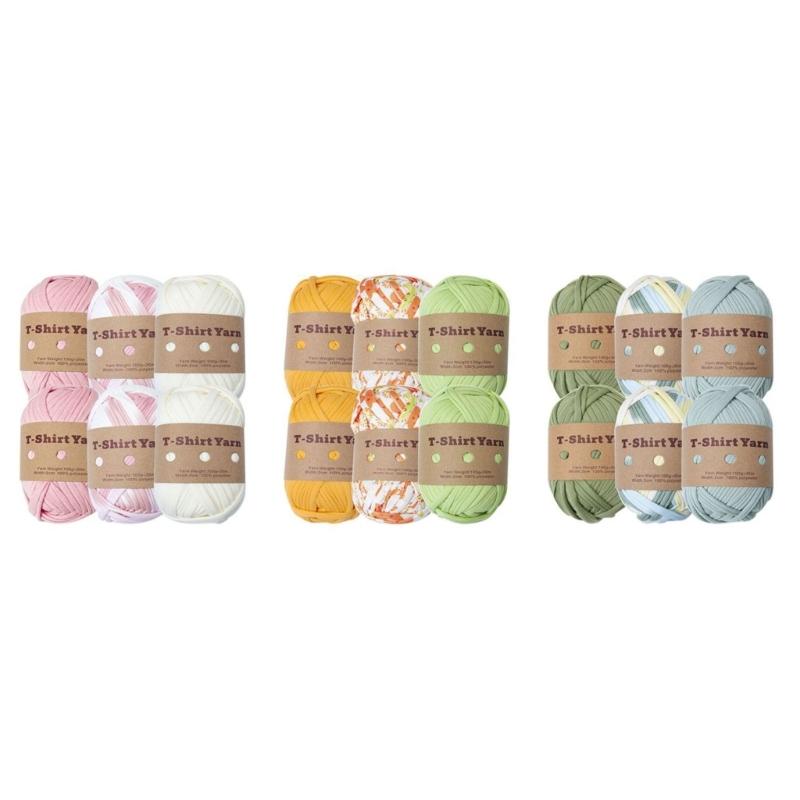 Fabric Masterpieces with Our T-Shirt Yarn Bundle - A Complete Set of 6 Handpicked Colors for DIY Knitting and Crocheting Projects