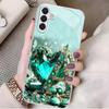 Letter A tempered glass phone case suitable for Samsung Galaxy S26 S25 S24 S23 S22 S20 FE/Ultra/Plus anti drop back cover