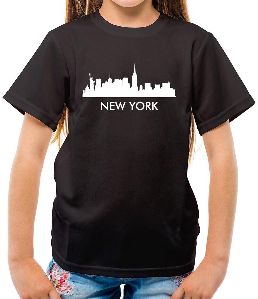 New Yorker Stadtsilhouetten – Kinder-T-Shirt – Skyline – Aussicht – Stadt – USA Manhattan