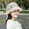 Mink Fur Bucket Hat New Women's Winter Warm Fur Hat Ruffle Top Hat Thickened Outdoor Fisherman's Hat Girl's Hat