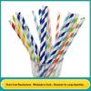 Pack of 50 Biodegradable Colorful Striped Paper Straws for Juice, Tea, and Milk