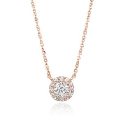[Puremond] Simulant Diamond 0.5ct Halo Necklace OTS321401DPW