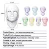 Professional 7 Colors LED Face & Neck Beauty Mask - Home Skincare Light Therapy Device with Remote Control