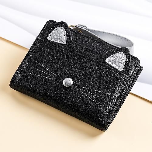 Ultra-thin PU card holder female Korean version of the zipper coin purse multi-card slot simple fashion compact card holder anti-degaussing