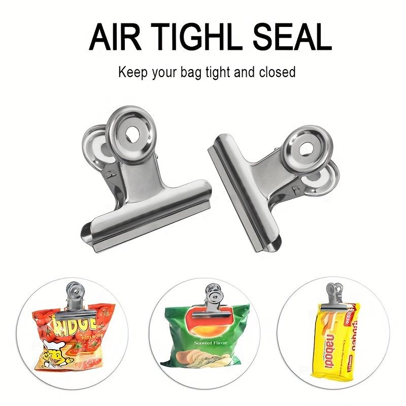 Stainless Steel Bulldog Clips, Heavy Duty Hinged Clips, Multi-Purpose Silvery Binder Photo, Home, Kitchen, Office, School Supplies