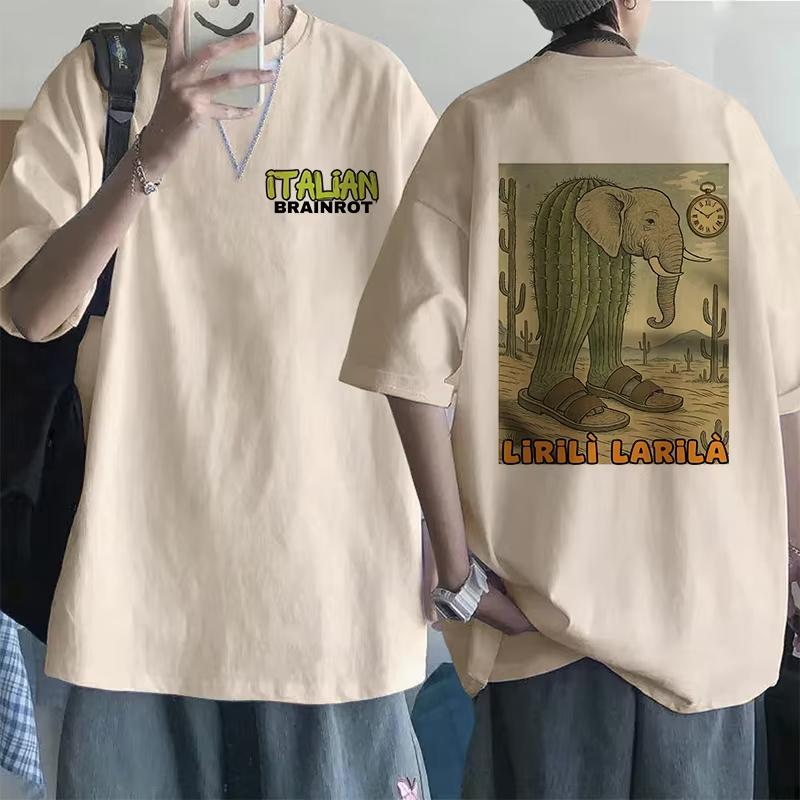 Tralalero Tralala Tung Tung Tung Sahur Bombardiro Crocodilo Tshirt Funny Italian Brainrot Meme Print Summer Men Women Cotton Top