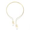 Elegant Pearl And Zircon Full Dazzle Necklace For Weddings And Bridal Wear