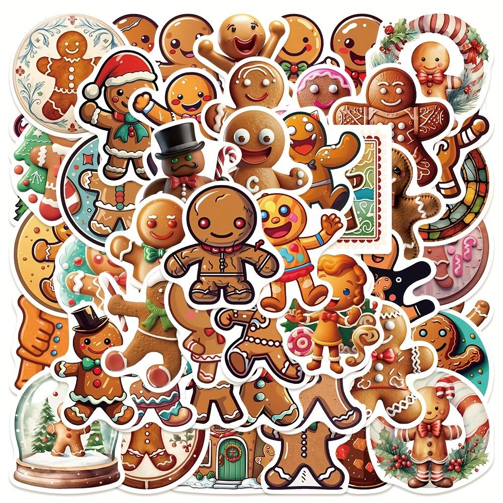 50PCS Kawaii Christmas Dessert Gingerbread House Stickers for Scrapbooking Skateboard Phone Case Children's Gift Toy