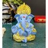 Gold Plated Ganesha with Terracotta Colour - Perfect for Car Dashboards, Office & Home Shelves, Diwali Puja, and Gifting