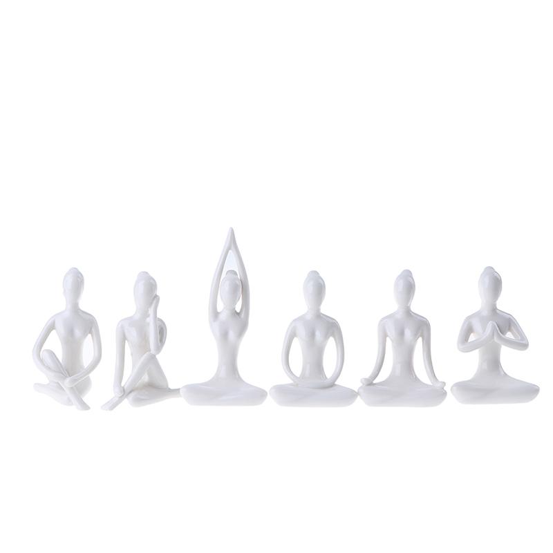 1pc Creative Meditation Yoga Pose Statue Figurine Ornaments Yoga Figure Decor Ornament Home Studio Decor