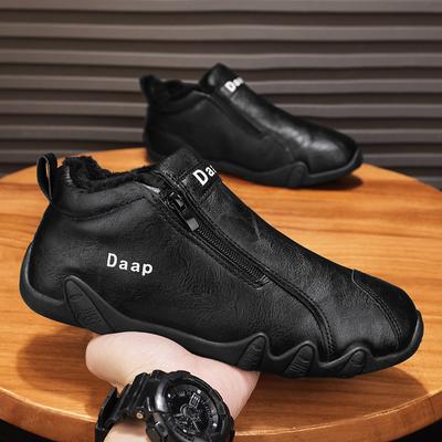 Men'S Shoes Winter Velvet Thickened Warm Cotton Shoes Men'S Non-Slip Snow Boots Men'S Lightweight Low-Top Leather Shoes