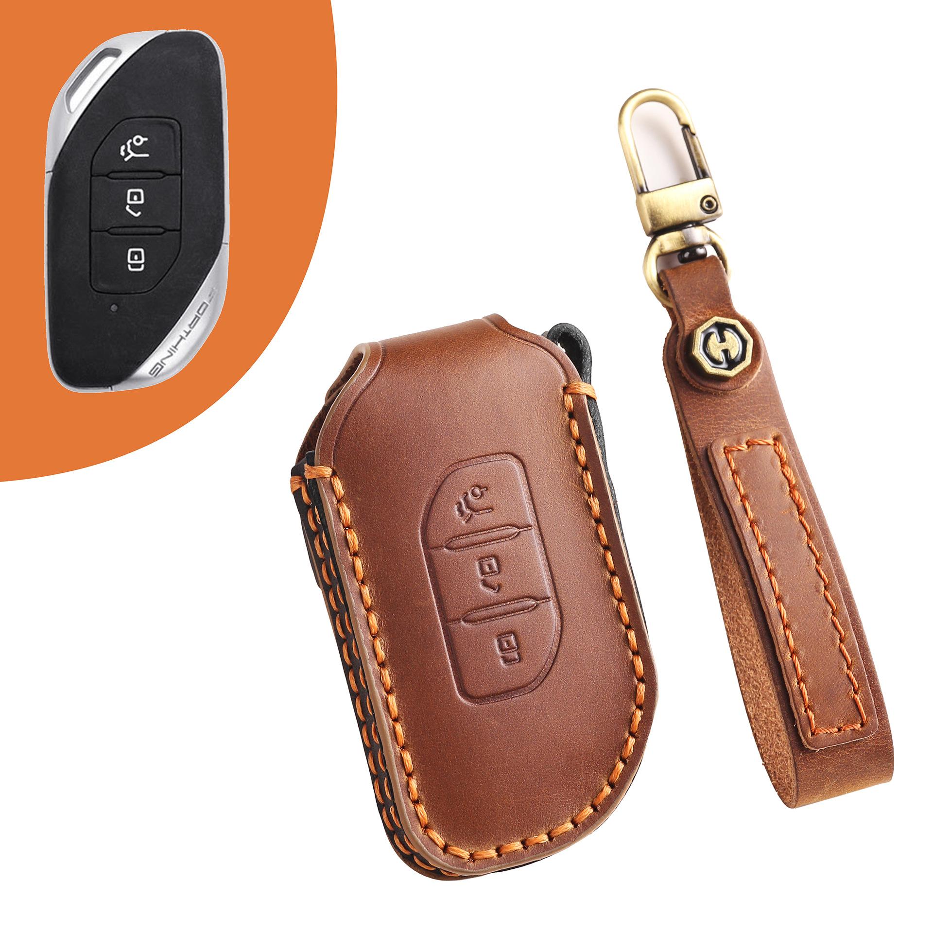

Suitable for 2024 Dongfeng Fengxing t5evo key set t5 Mach version high-end yacht Thunder leather bag коричневый