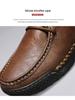 Men's Hand-Stitched Leather Casual Shoes - Four Seasons, Low-Top, Large Size, Outdoor Hiking Style