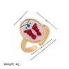 Colorful Flower Bird Butterfly Adjustable Copper Open Ring