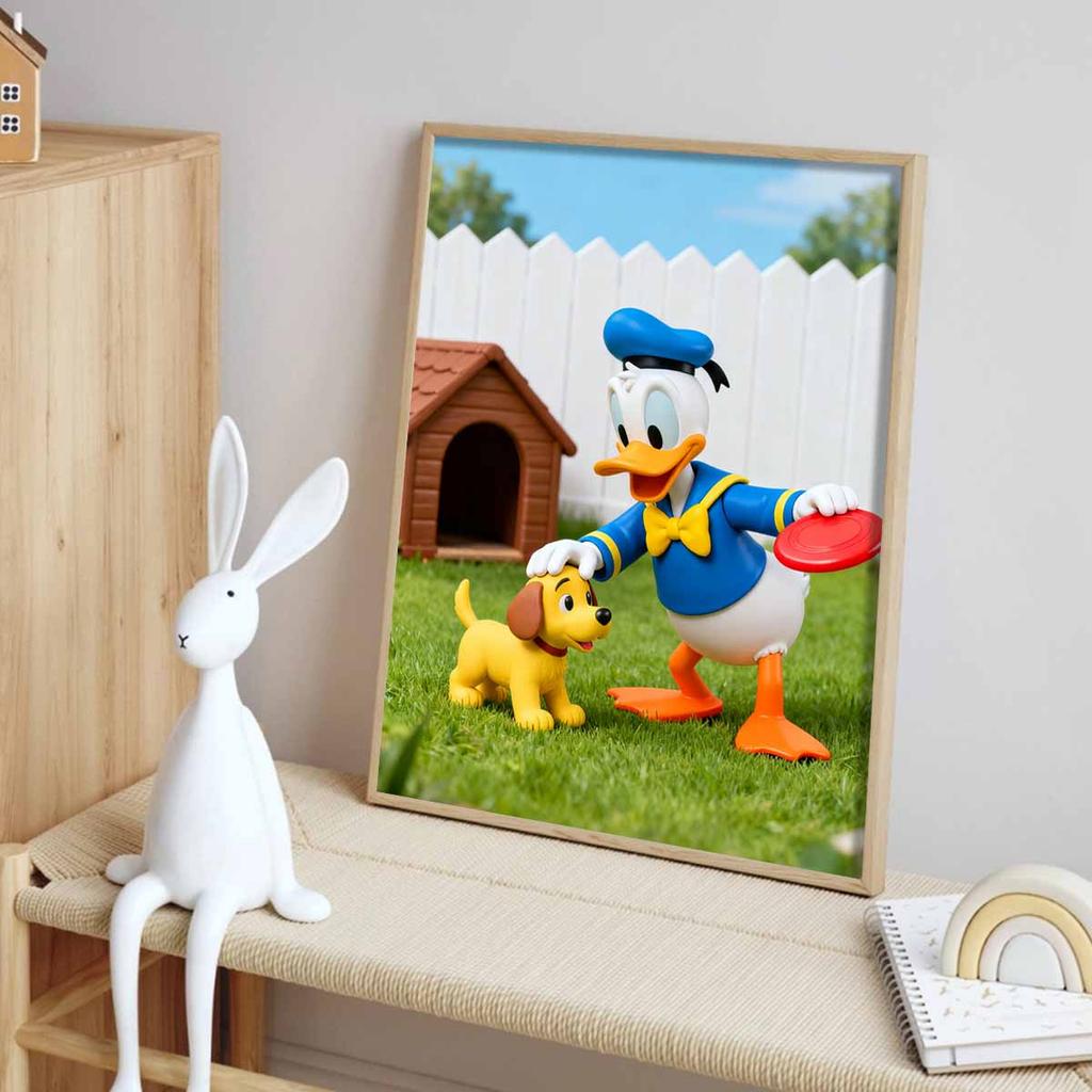 Diamond Painting Set Disney Full Diamond 5D Donald Duck Playing with Pluto Diamond Art Home Decoration Creative Handicrafts