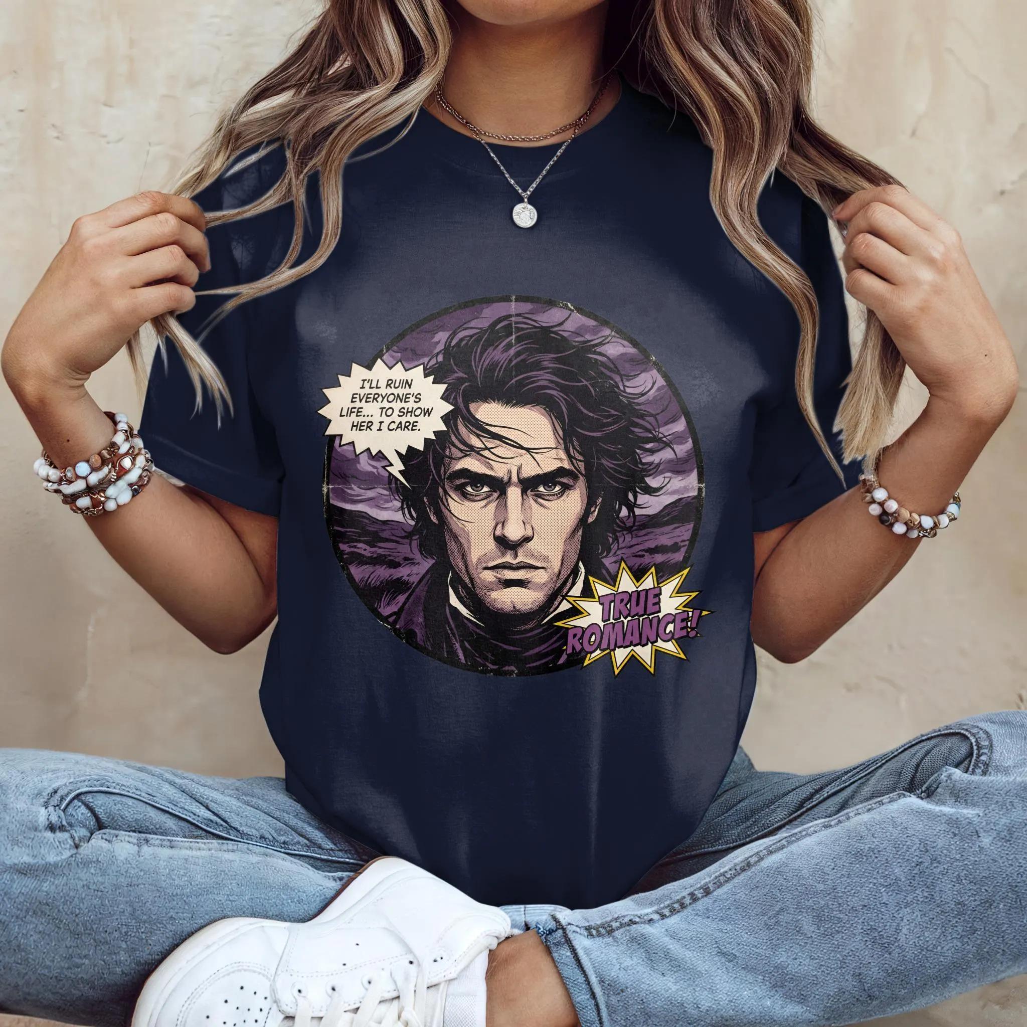

Wuthering Heights 100Cotton Heathcliff graphic Tshirt unisex 2026 summer New Emily Bronte Oneck fashion Short Sleeve Unisex shirt 4XL
