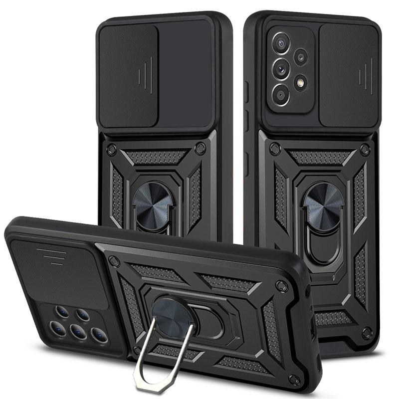 Magnetic Ring Cases For Samsung Galaxy S24 S23 S22 S21 S20 Ultra Plus Slide Lens Protector Case For Samsung S24 S23 S21 FE Cover