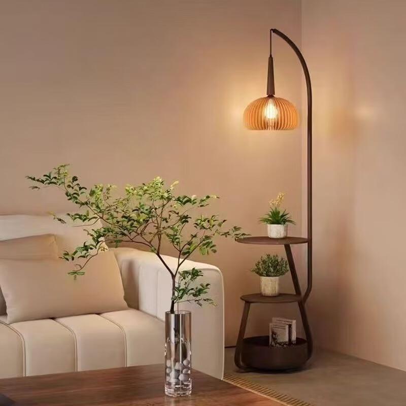 UOSU Vintage Floor Lamp with Integrated Table