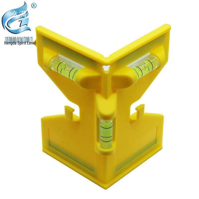 Magnetic High Precision Plastic Right Angle Bubble Level, Portable 124 Model