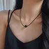 Vintage Black Spinel Natural Black Agate Commuter Collarbone Chain Neck Chain Atmosphere Necklace