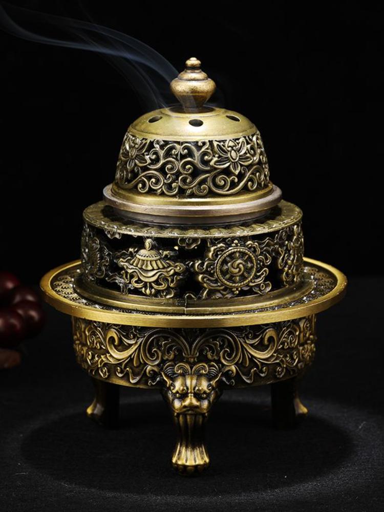 1pc Zinc alloy Aromatherapy stove Buddhist Hall Buddhist tools Home interior decoration pray for auspiciousness feng shui
