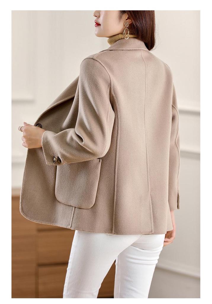 Women's Slim Fit Double-Sided Wool Coat with Lapel - 2025 New Style Fashion Outerwear