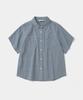 UNIFORM BRIDGE Concho Chambray Work S/S Shirt(Women) Navy